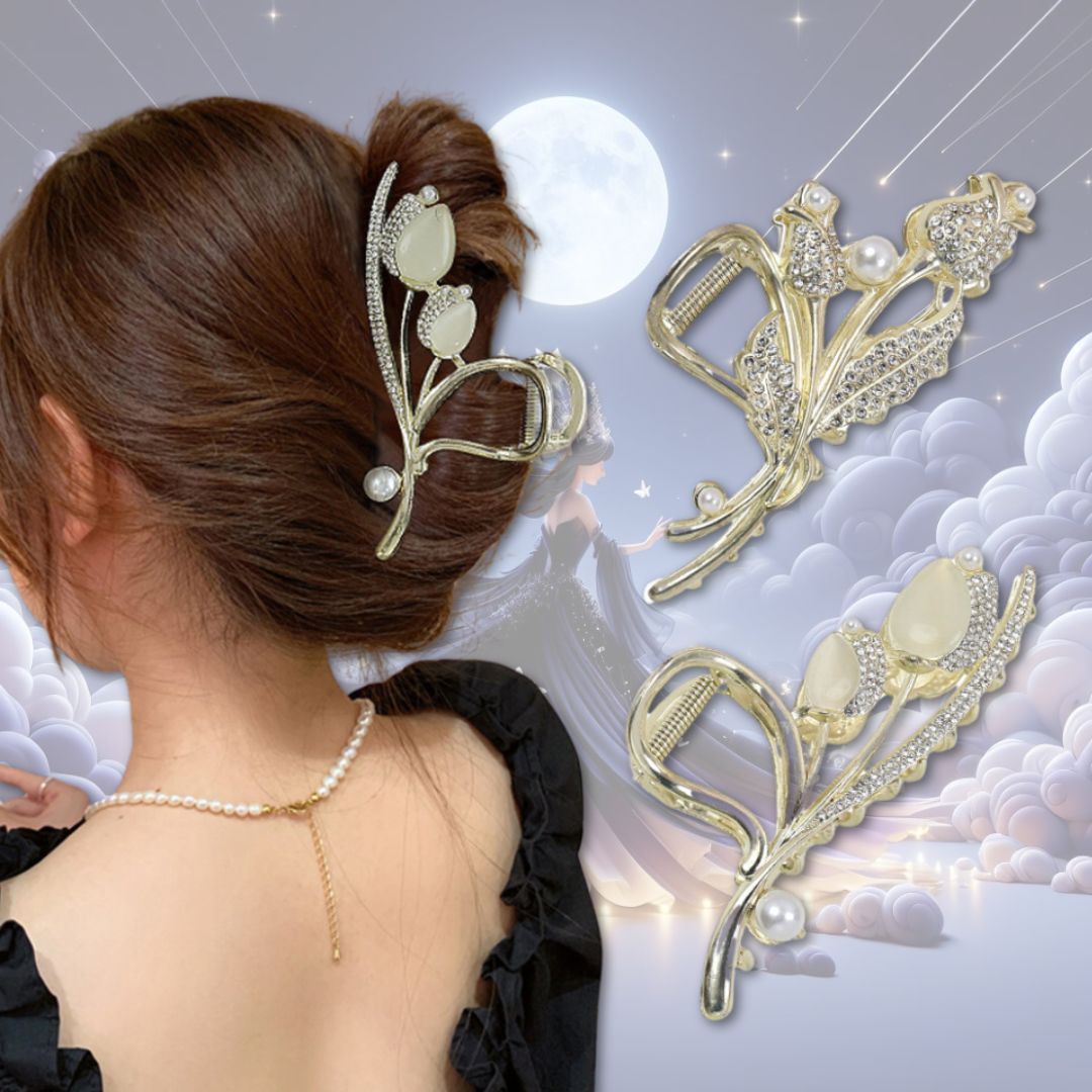 楽天市場】豪華なラインストーンの花をデザインしたヘアクリップ