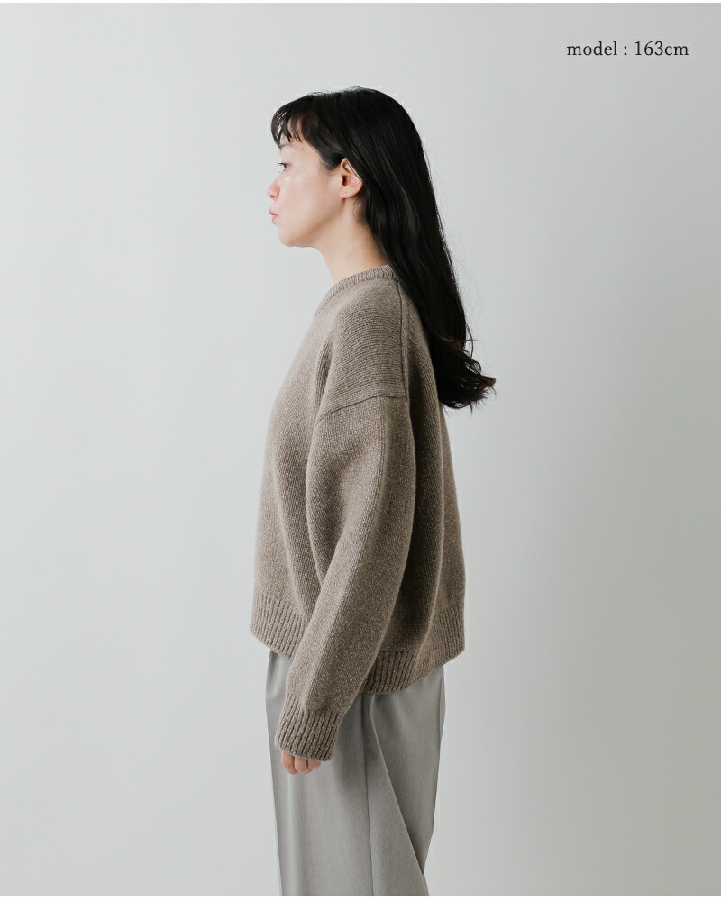 2023AW✨スローン 5G ジーロンラム×カシミヤ クルーネック ベージュ 2