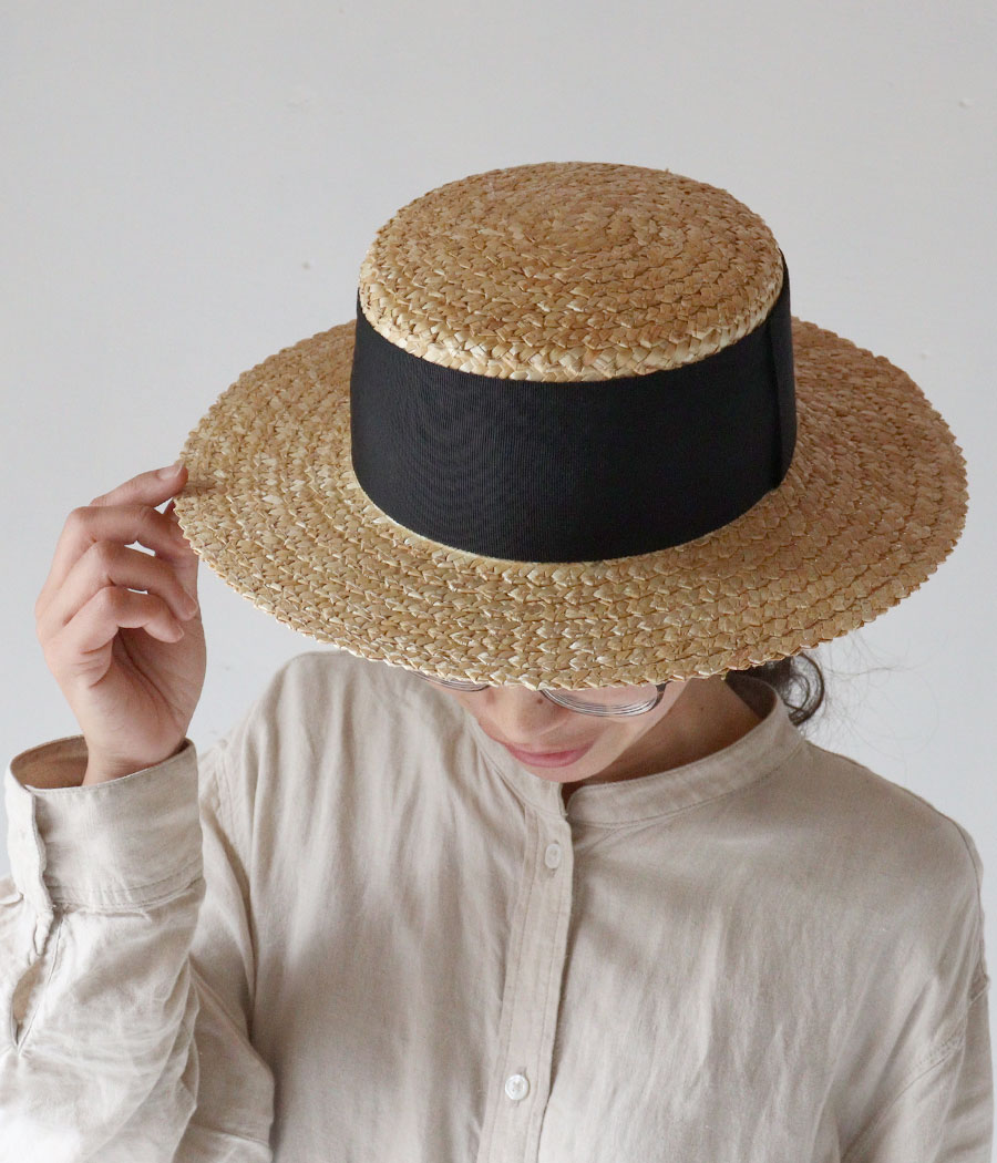 楽天市場】【NEW】カンカン帽 鬼麦 シングル長つば 太リボン 麦わら