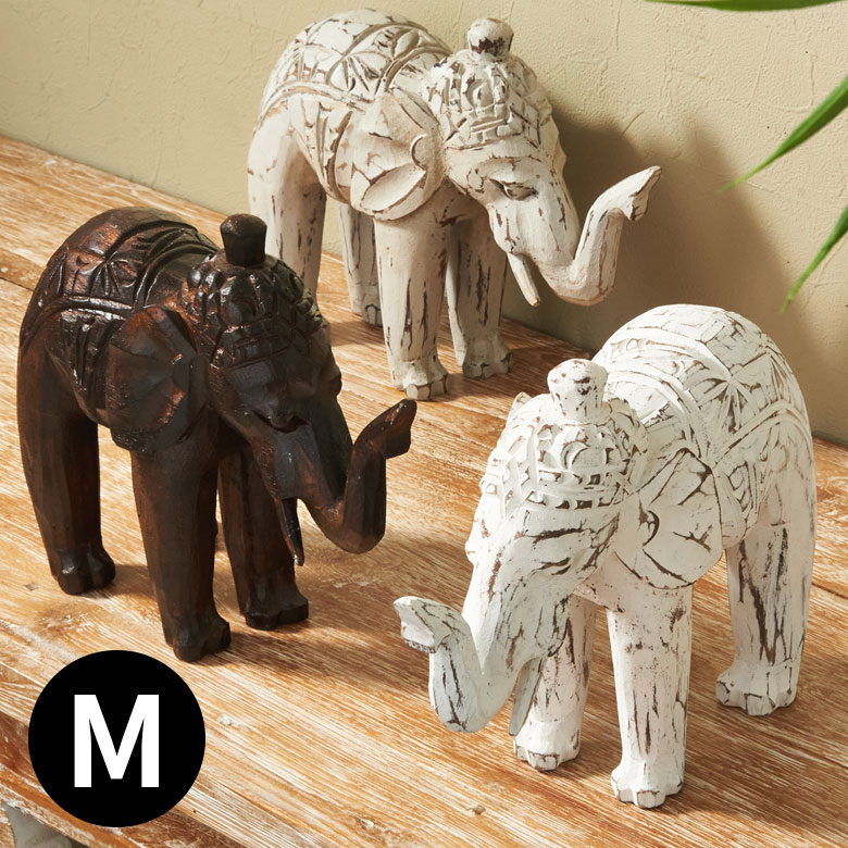 楽天市場】象 置物（素材（インテリア）木）の通販