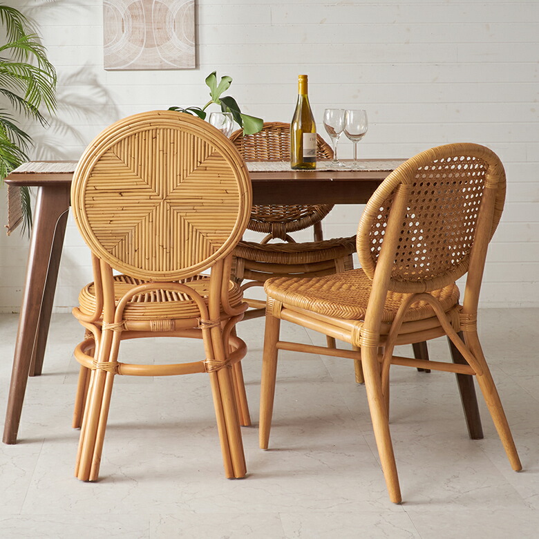 楽天市場】ラタンチェア ダイニング チェア ナチュラル ダイニング