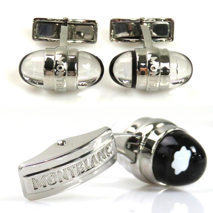 楽天市場】モンブラン カフスボタン カフリンクス シルバーxクリア