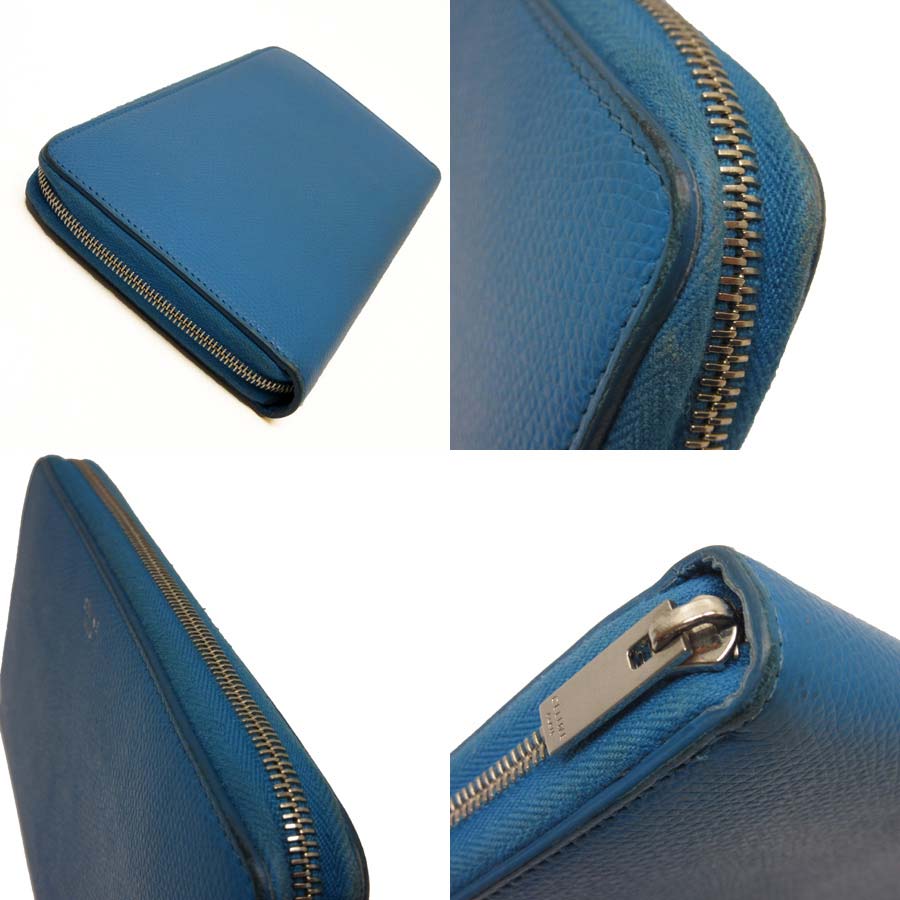 楽天市場】セリーヌ CELINE ラウンドファスナー長財布 ブルー レザー