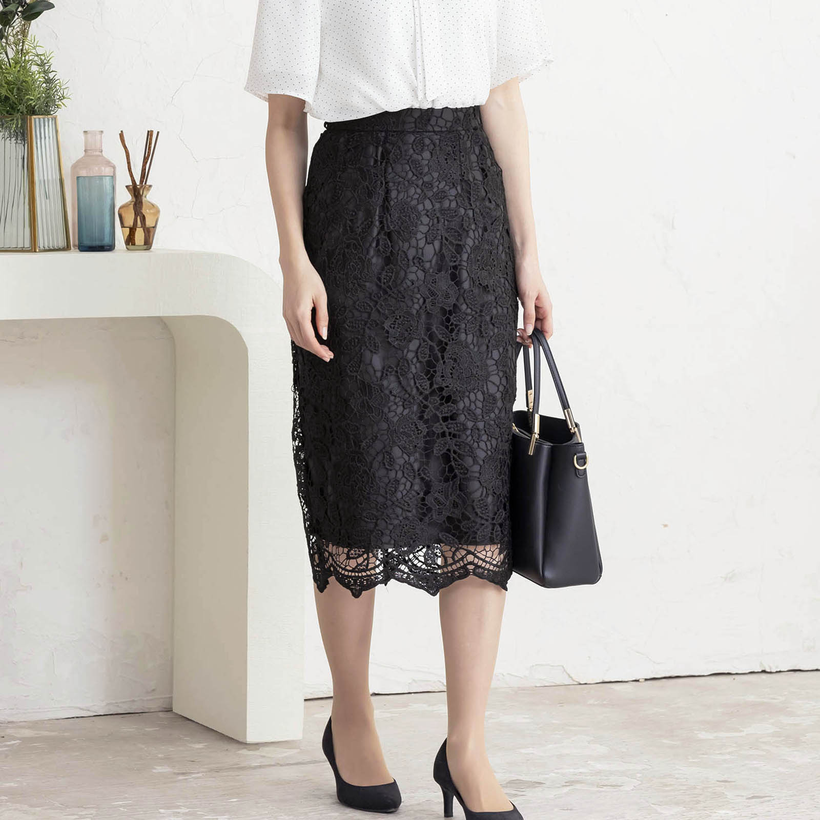 楽天市場】スカート レーススカート タイトスカート セレモニー 上質