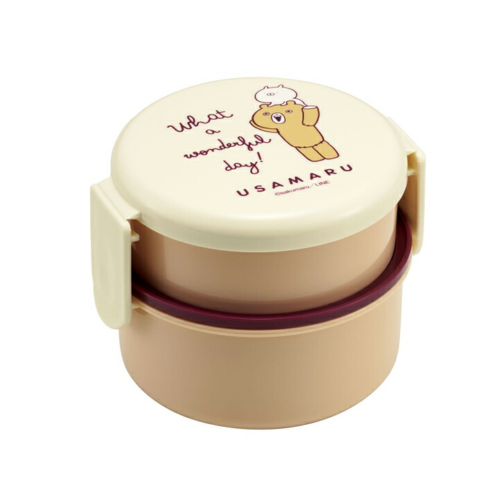 楽天市場】うさまる 抗菌丸型ランチボックス2段 フォーク付き 500ml