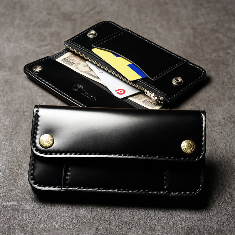 楽天市場】トラッカーズウォレット コードバン 黒【長財布/ロング