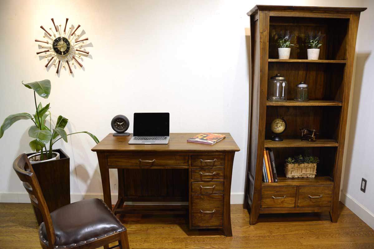 楽天市場】ライティングデスク チーク 無垢 幅110cm アジアン 北欧