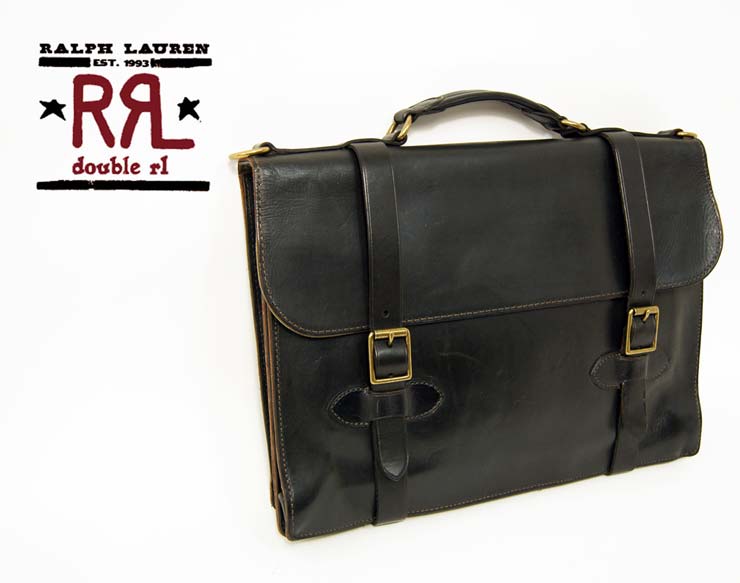 楽天市場】RRL ラルフローレン DOUBLE RL レザー ブリーフケース/BLACK