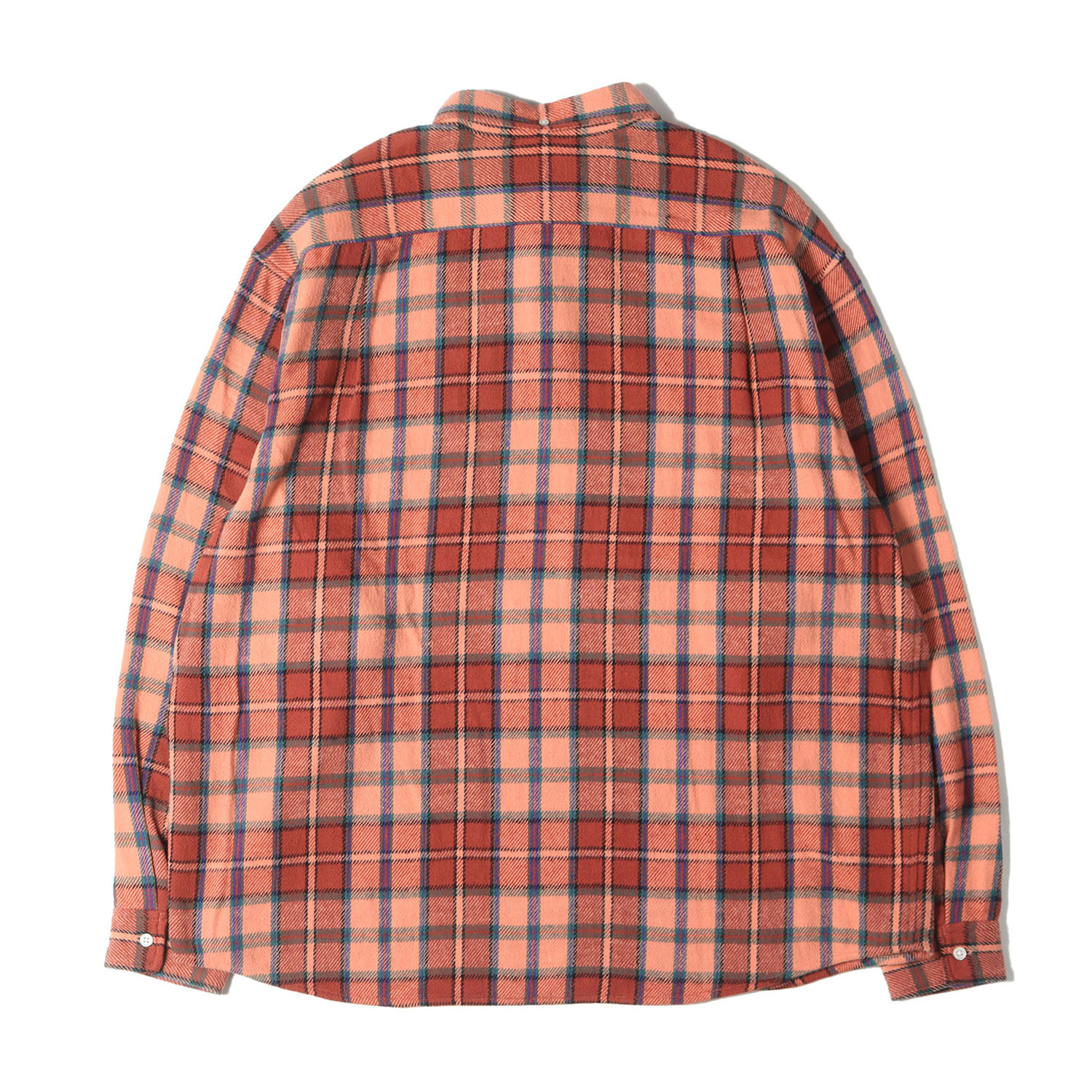 Supreme オレンジ紫チェックネルシャツ L 赤 Supreme オレンジ紫