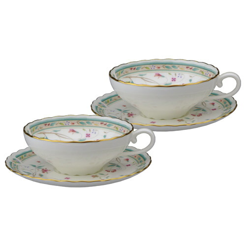 楽天市場】ノリタケ 花更紗 ティーカップ＆ソーサー ペア : ベルセーブ