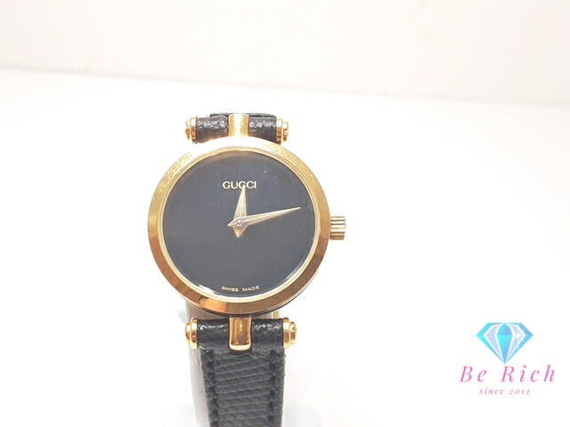楽天市場】グッチ GUCCI レディース 腕時計 黒 ブラック SS レザー
