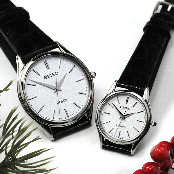 楽天市場】ペアウォッチ セイコー ドルチェ&エクセリーヌ 黒革ベルト