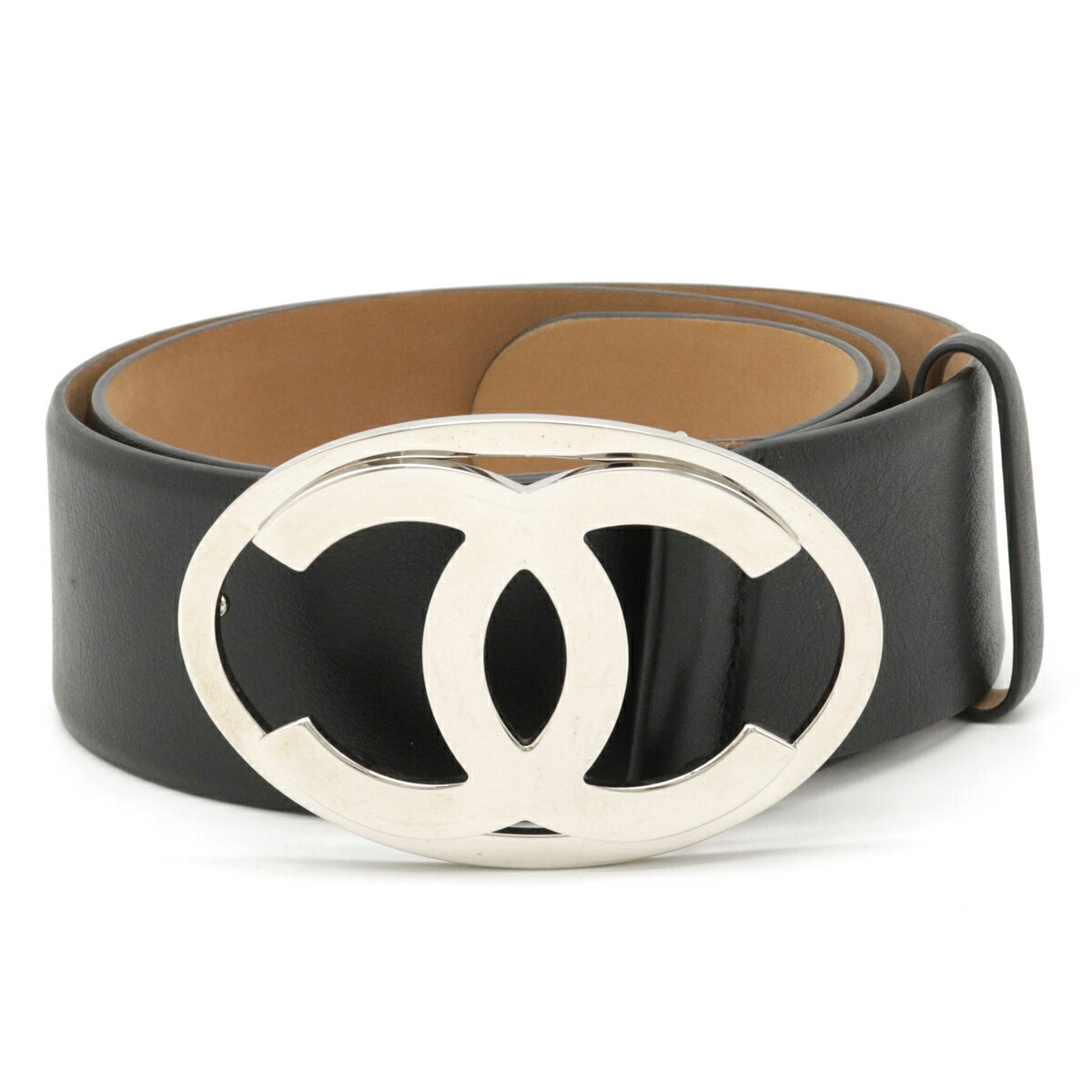 楽天市場】CHANEL シャネル ココマーク ベルト デカバックル レザー