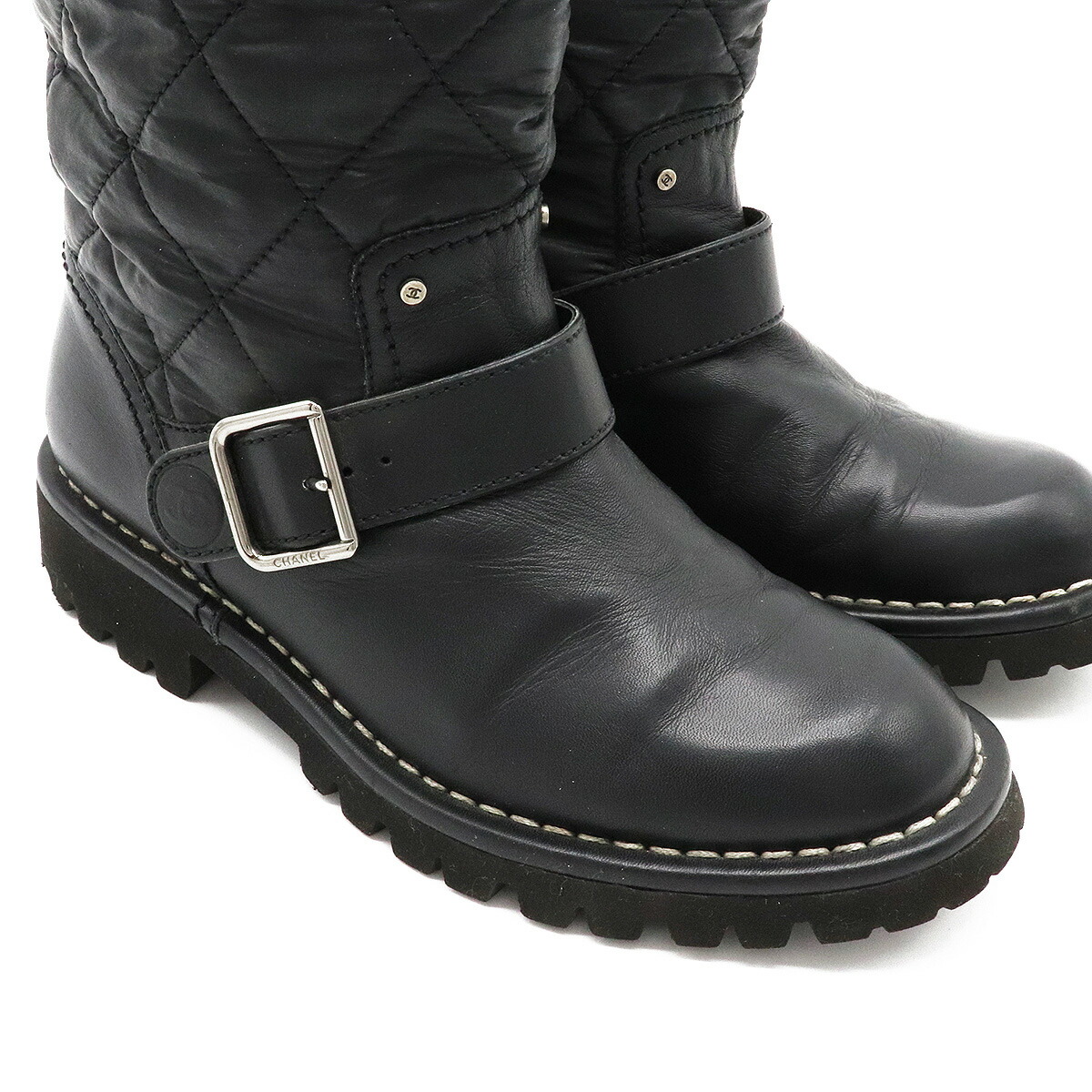 楽天市場】CHANEL シャネル ココマーク マトラッセ エンジニアブーツ