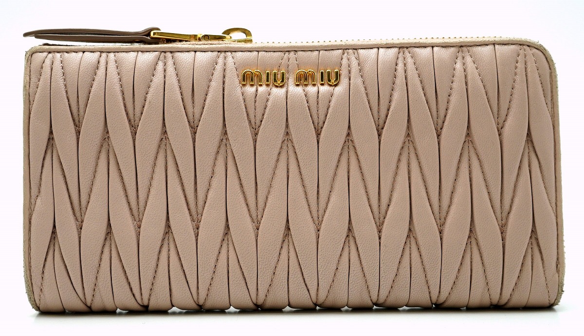 楽天市場】【財布】Miu Miu ミュウ ミュウ マテラッセ L字型ファスナー