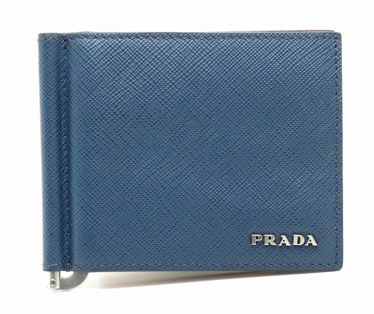 楽天市場】【財布】PRADA プラダ マネークリップ式 2つ折 札入れ 型