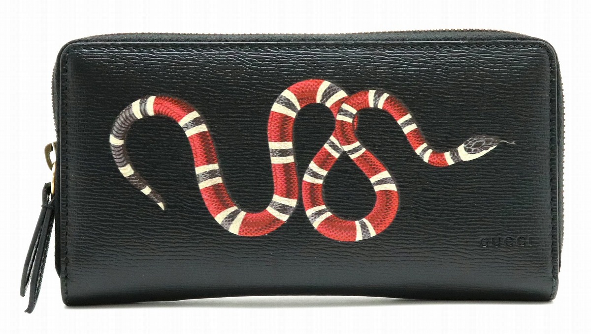 楽天市場】【財布】GUCCI グッチ スネーク プリント レザー ジップ