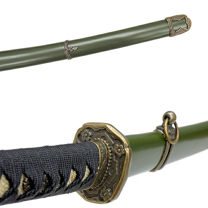 楽天市場】模造刀 軍刀 GN-1 陸軍大刀 黒柄 軍緑木鞘 尾形刀剣 103cm