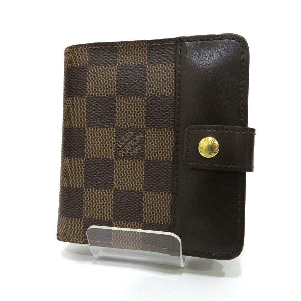 楽天市場】中古 ルイヴィトン ダミエ コンパクトジップ 二つ折り財布