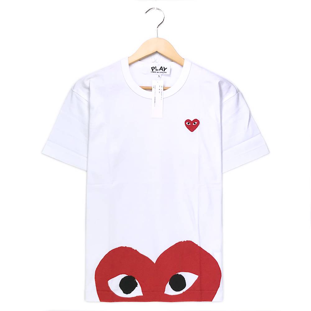 楽天市場】PLAY CdG Tシャツ ホワイト Lサイズ コムデギャルソン