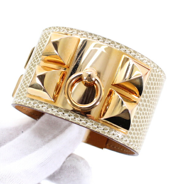 楽天市場】エルメス コリエドシアン ブレスレット バングル リザード