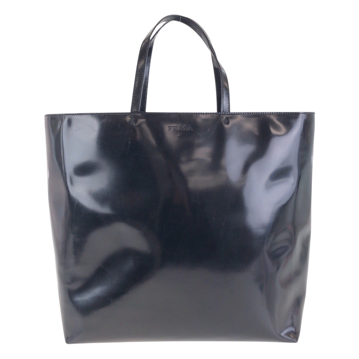 楽天市場】美品 PRADA プラダ ブラック 黒 シルバー金具 エナメル