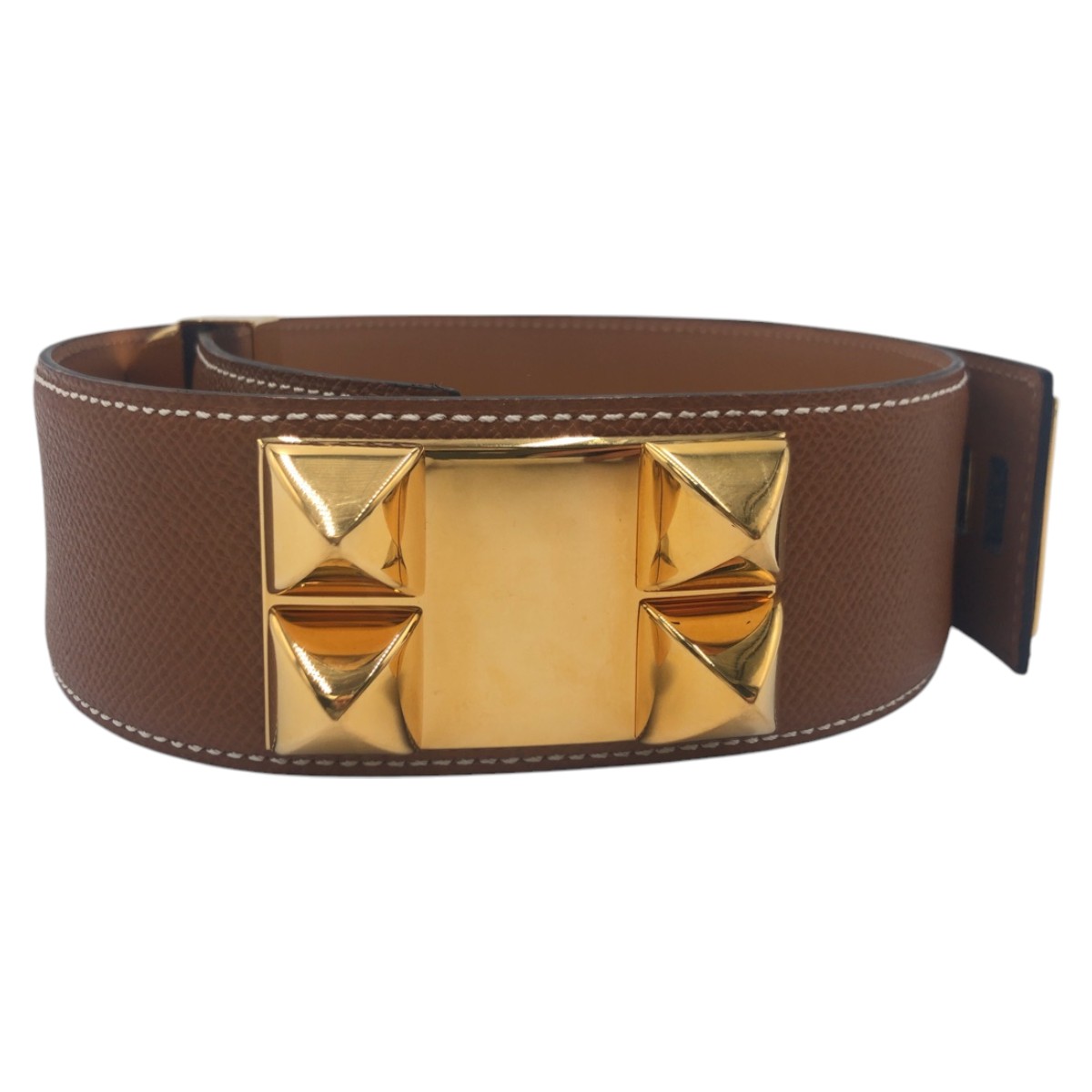 楽天市場】美品 HERMES エルメス コリエドシアン ブラウン ゴールド