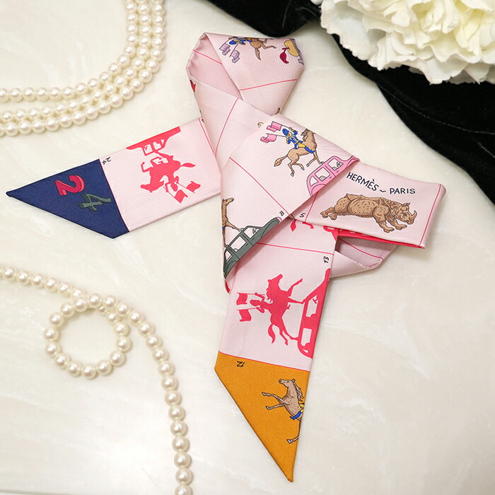 楽天市場】エルメス ツイリー エルメス・パラード ローズ・パール