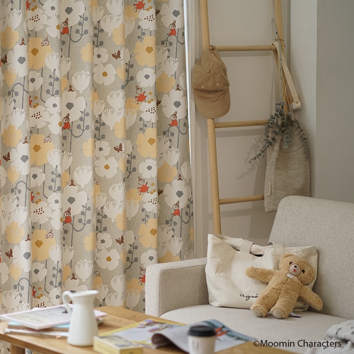 楽天市場】遮光 カーテン MOOMIN/ムーミン タイニーフラワー 100×178cm