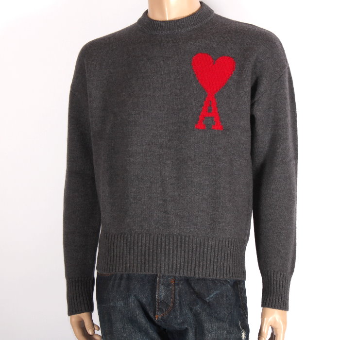 楽天市場】アミ パリス AMI PARIS ウール セーター グレー UKS002 018