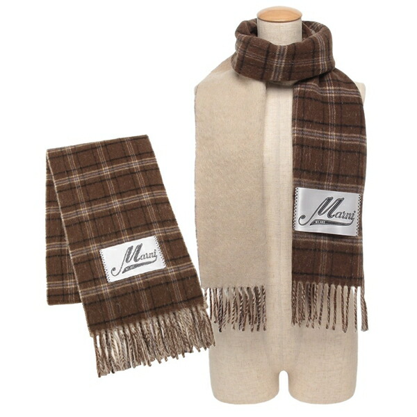 楽天市場】マルニ マフラー チェック柄 ロゴ レディース MARNI
