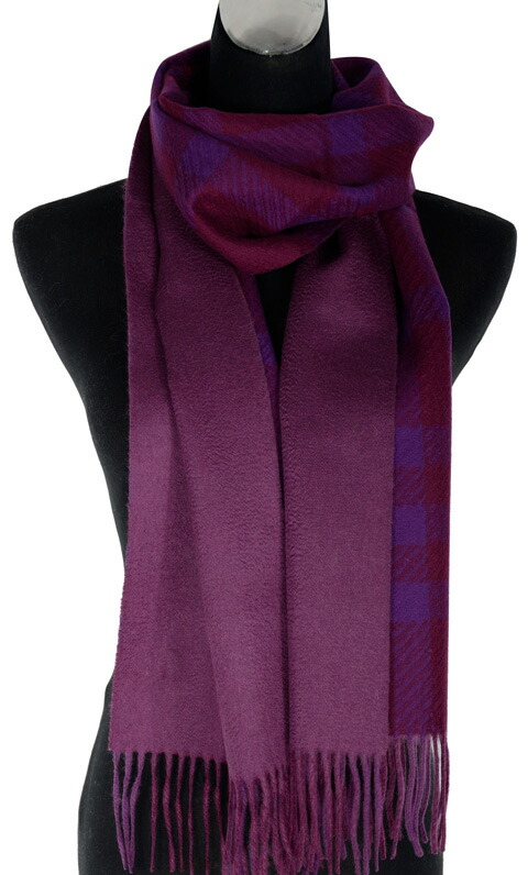 楽天市場】カシミヤ100％リバーシブルマフラー（パープル系）カシミヤ