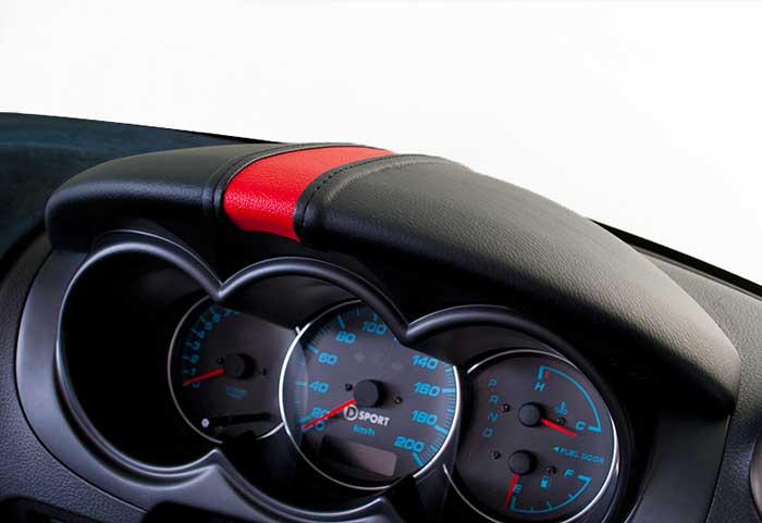 楽天市場】メーターフードカバー ブラックレザーレッドライン ダイハツ