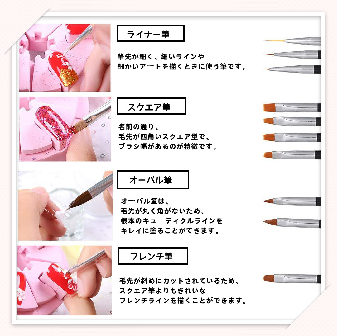 楽天市場】ジェルネイルブラシ ネイルアートブラシ ジェルネイル筆 10