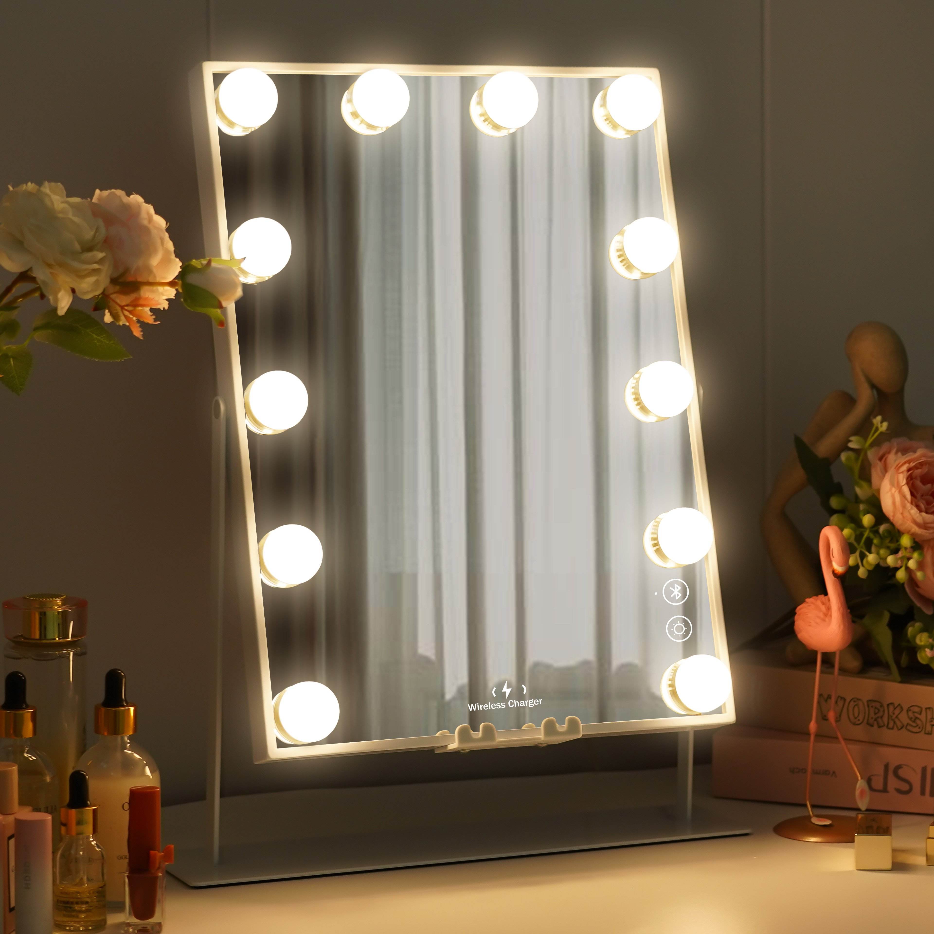 楽天市場】FENCHILIN 一年保証 女優ミラー 10倍の拡大鏡付き 調光調色