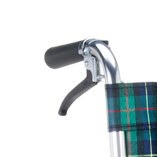 楽天市場】車いす アルミ製 自走式 背固定 緑チェック（ナイロンシート