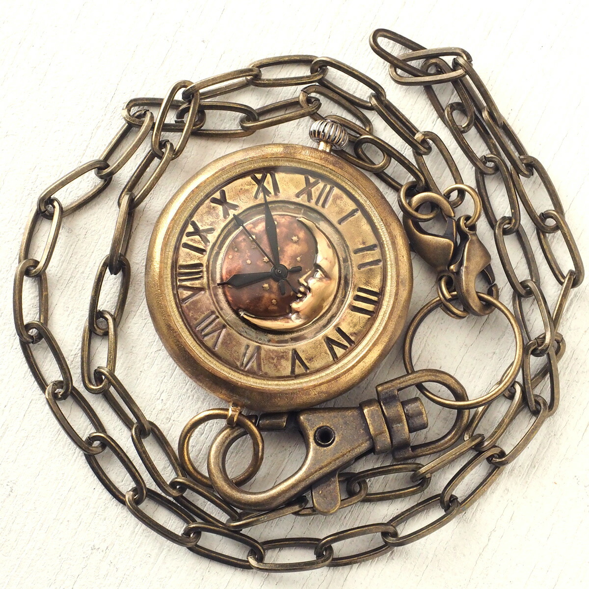 楽天市場】渡辺工房 手作り懐中時計 “Crescent Moon-JB” ジャンボ