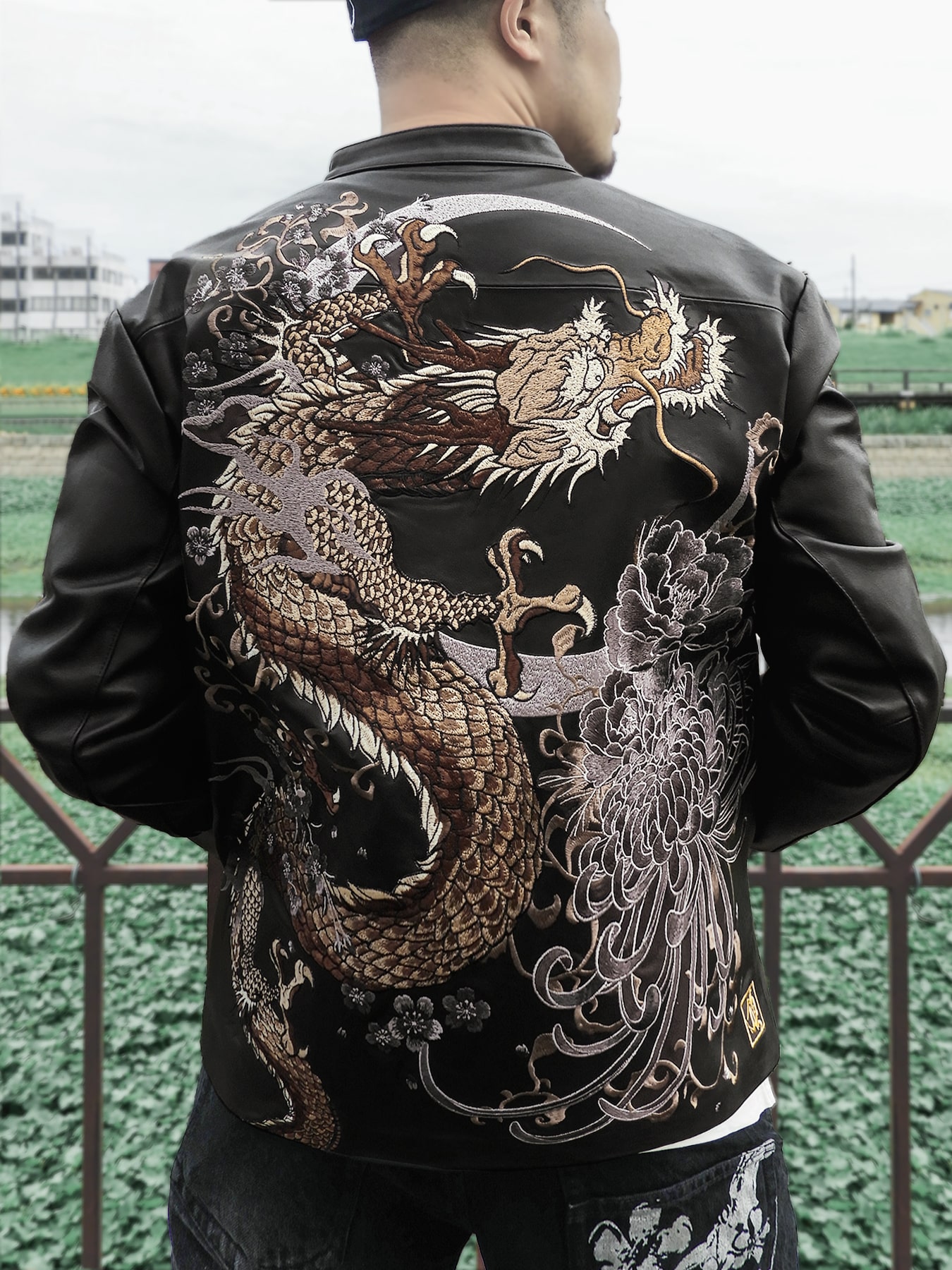 楽天市場】【絡繰魂・頂】 百華 昇龍 総刺繍 レザー ジャケット ：限定