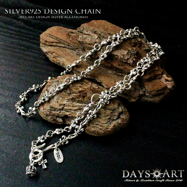 楽天市場】シルバー925 百合の紋章 デザインチェーン フレアチェーン