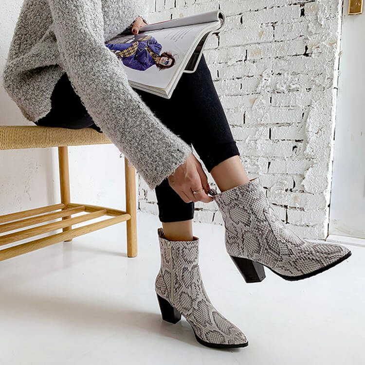 楽天市場】ショートブーツ パイソン レディース 蛇柄 ブーツ チャン