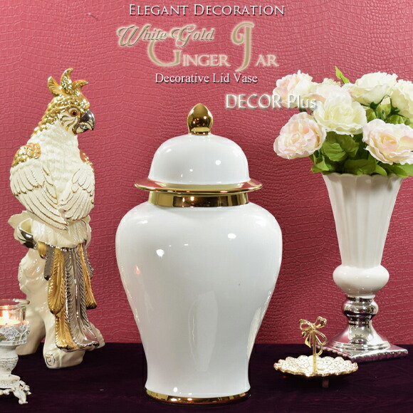 楽天市場】ホワイトゴールド ジンジャージャー 陶器蓋付壷