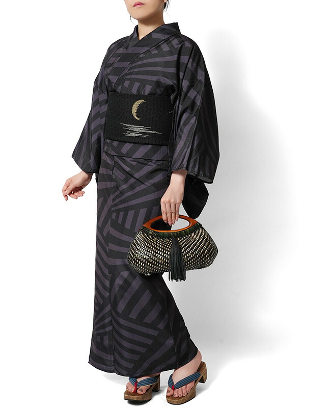 楽天市場】撫松庵 半幅帯 月 刺繍 黒 ブラック 絽 日本製 半巾帯 長尺