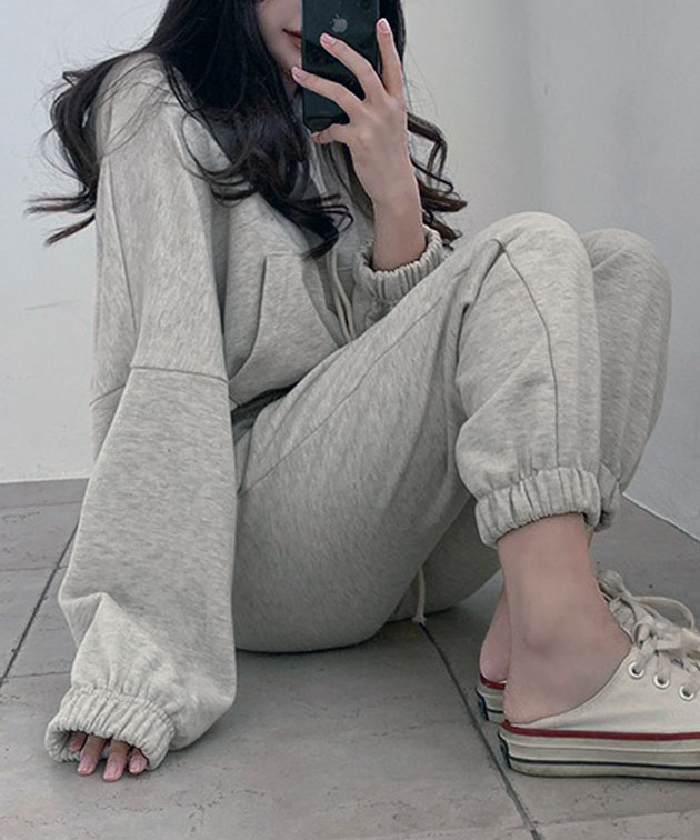 楽天市場】ショート丈 フード付き スウェット 上下 セットアップ