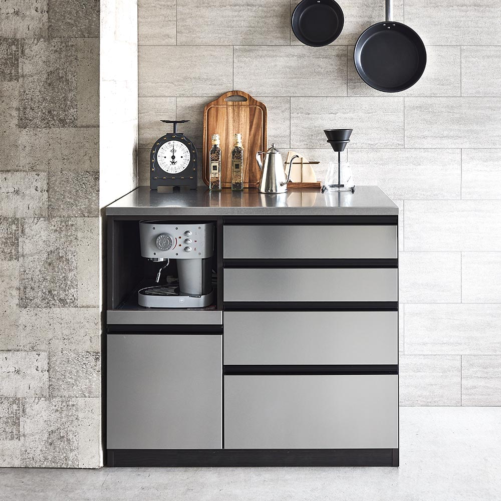 楽天市場】ステンレスバイブレーション仕上げ天板カウンター 幅100cm