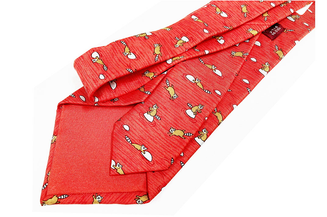 楽天市場】HERMES(エルメス）ネクタイ シルク アライグマモチーフ