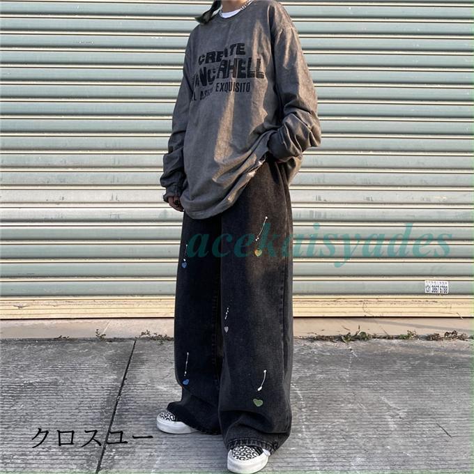 楽天市場】ワイドパンツ メンズ 極太 デニム ジーンズ ストリート