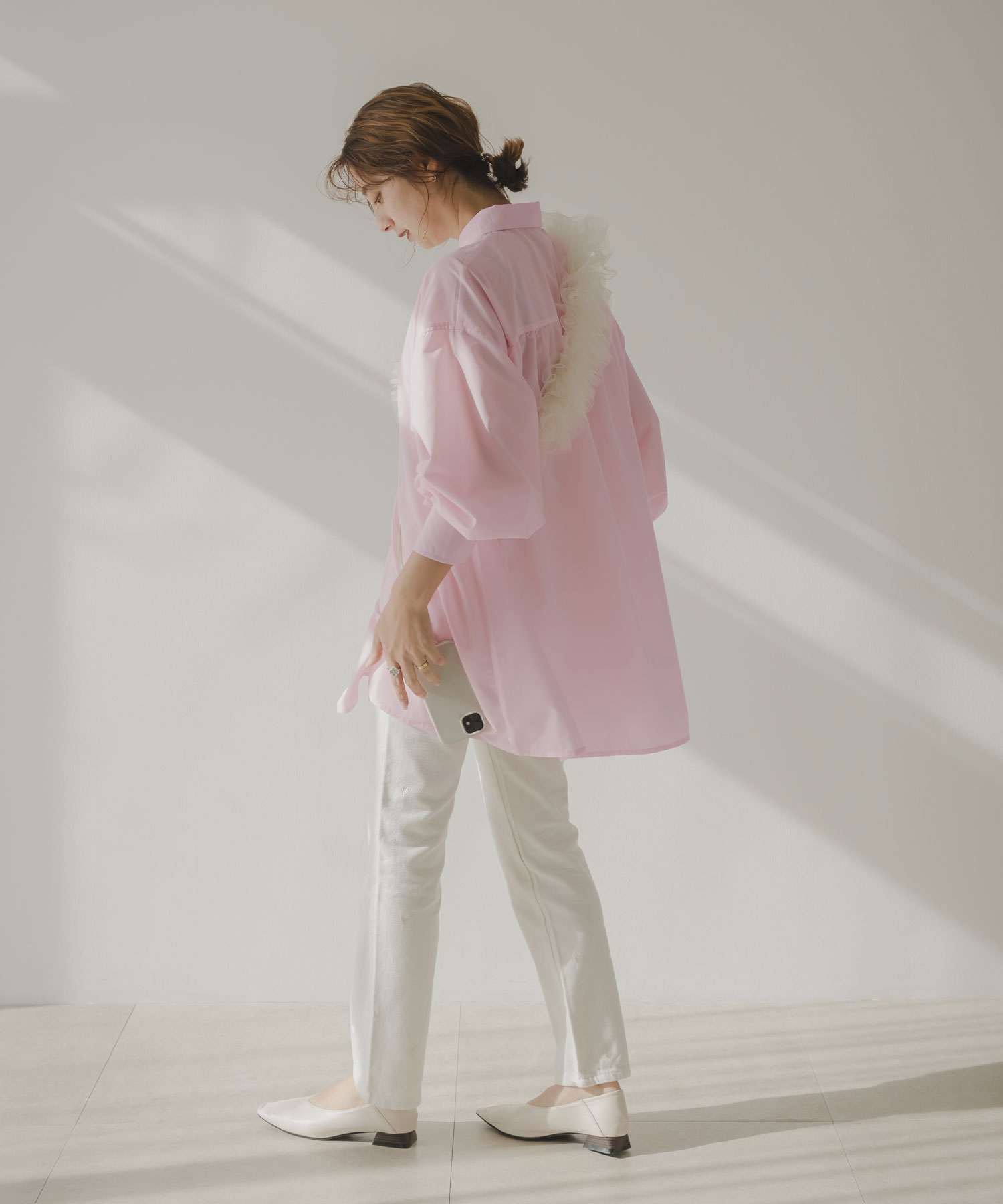 楽天市場】【SALE】フリルサッシュ付ブロードシャツ レディース