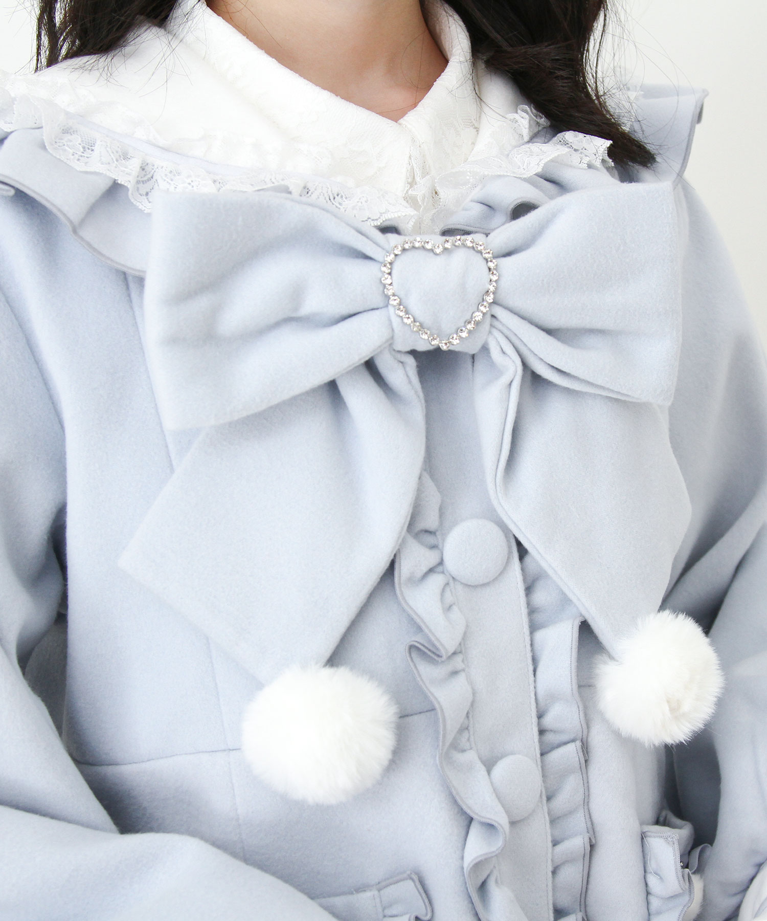 楽天市場】【FINALSALE】ポンポンリボンセーラー襟フリルコート : 夢