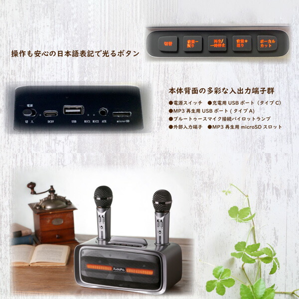 楽天市場】手元スピーカー カラオケマイクセット マイク2本付き