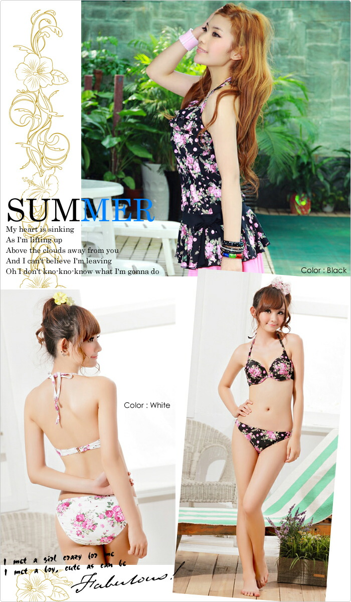 楽天市場】水着 レディース ワンピース 体型カバー 花柄 タンキニ